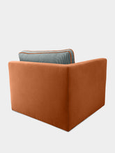 House of Capricorn Dinis Brick Linen and Wood Sofa