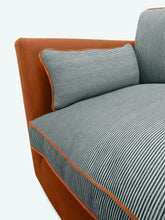 House of Capricorn Dinis Brick Linen and Wood Corner Sofa