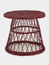 House of Capricorn Handmade Furnas Bordeaux Wicker Side Table