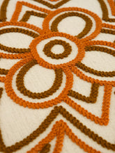 House of Capricorn Handmade Florea Natural Linen and Brick Embroidered Cushion