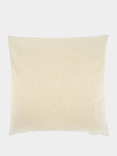 House of Capricorn Handmade Florea Natural Linen and Brown Embroidered Cushion