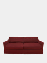 House of Capricorn Carlos Bordeaux Linen and Wood Sofa
