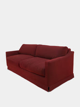 House of Capricorn Carlos Bordeaux Linen and Wood Sofa
