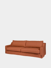 House of Capricorn Manuel Brick Linen Three-Seater Sofa