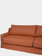 House of Capricorn Manuel Brick Linen Three-Seater Sofa
