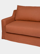 House of Capricorn Manuel Brick Linen Three-Seater Sofa