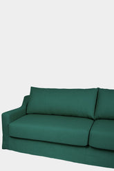 House of Capricorn Manuel Green Linen and Wood Sofa
