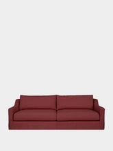 House of Capricorn Manuel Bordeaux Linen and Wood Sofa