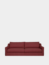House of Capricorn Manuel Bordeaux Linen Three-Seater Sofa