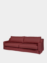 House of Capricorn Manuel Bordeaux Linen and Wood Sofa