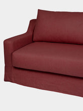 House of Capricorn Manuel Bordeaux Linen Three-Seater Sofa