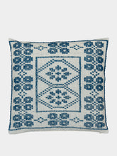 House of Capricorn Handmade Inês Blue Cotton and Linen Cushion