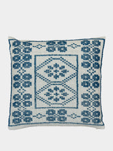 House of Capricorn Handmade Inês Blue Cotton Linen Cushion