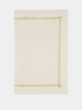 House of Capricorn Hand-Embroidered Maria White Linen with Ivory Embroidery Placemat