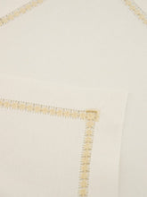 House of Capricorn Hand-Embroidered Maria White Linen with Ivory Embroidery Placemat