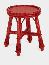 House of Capricorn Handmade Furnas Red Wicker Stool
