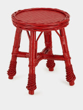 House of Capricorn Handmade Furnas Red Wicker Stool