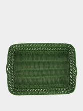 House of Capricorn Handmade Vitória Green Wicker Large Tray
