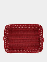 House of Capricorn Handmade Vitória Red Wicker Large Tray