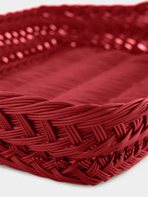 House of Capricorn Handmade Vitória Red Wicker Large Tray