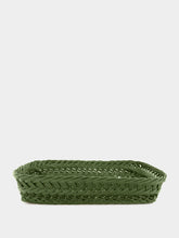 House of Capricorn Handmade Vitória Green Wicker Medium Tray