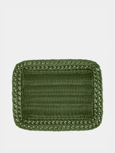 House of Capricorn Handmade Vitória Green Wicker Medium Tray