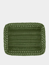 House of Capricorn Handmade Vitória Green Wicker Medium Tray