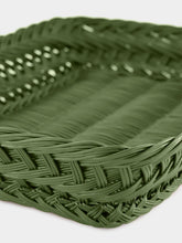 House of Capricorn Handmade Vitória Green Wicker Medium Tray