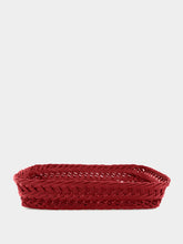 House of Capricorn Handmade Vitória Red Wicker Medium Tray