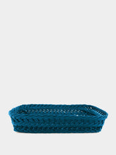 House of Capricorn Handmade Vitória Blue Wicker Medium Tray