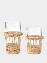 House of Capricorn Handmade Vitória Natural Wicker and Glass Tall Tumbler