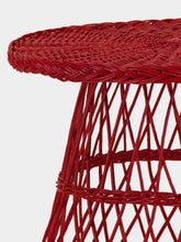 House of Capricorn Handmade Furnas Red Wicker Side Table