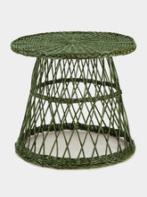 House of Capricorn Handmade Furnas Green Wicker Side Table