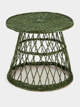House of Capricorn Handmade Furnas Green Wicker Side Table