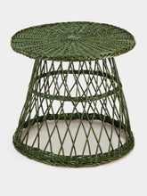 House of Capricorn Handmade Furnas Green Wicker Side Table