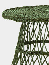 House of Capricorn Handmade Furnas Green Wicker Side Table