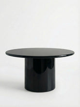 House of Capricorn Amendoeira Black Lacquered Wood Round Dining Table