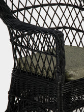 House of Capricorn Handmade Furnas Black Wicker Armchair