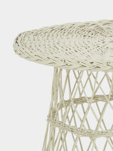 House of Capricorn Handmade Furnas Ivory Wicker Side Table