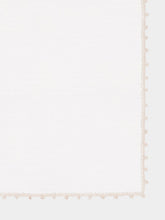 House of Capricorn Hand-Embroidered Teresa White Linen With Ivory Crochet Cocktail Napkin
