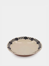 House of Capricorn Hand-Painted Viana Black Stoneware Soup Plate