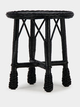 House of Capricorn Handmade Furnas Black Wicker Stool