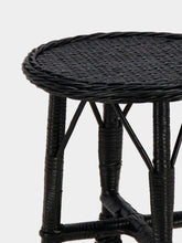 House of Capricorn Handmade Furnas Black Wicker Stool
