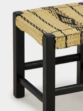House of Capricorn Handmade Coruche Black Wood and Reed Stool