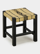 House of Capricorn Handmade Coruche Black Wood and Reed Stool
