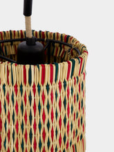 House of Capricorn Handmade Coruche Natural, Red and Green Reed Small Wall Lamp