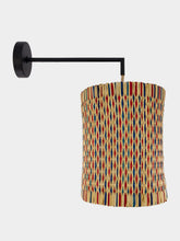House of Capricorn Handmade Coruche Natural, Red and Blue Reed Large Wall Lamp