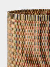 House of Capricorn Handmade Coruche Natural, Red and Blue Reed Medium Lampshade