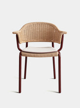 House of Capricorn Carvalhal Bordeaux Metal and Handmade Wicker Dining Chair