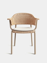 House of Capricorn Carvalhal Sand Metal and Handmade Wicker Dining Chair
